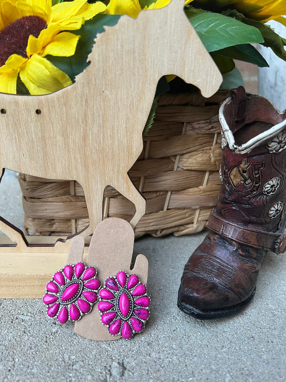 Pink Concho Studs