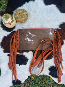 Burnt Orange Cowhide Crossbody