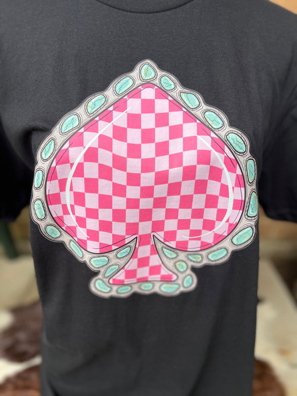 Pink Checker Spade T-Shirt