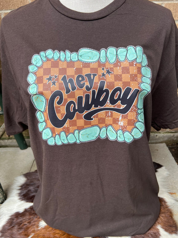 Hey Cowbody Checker T-Shirt